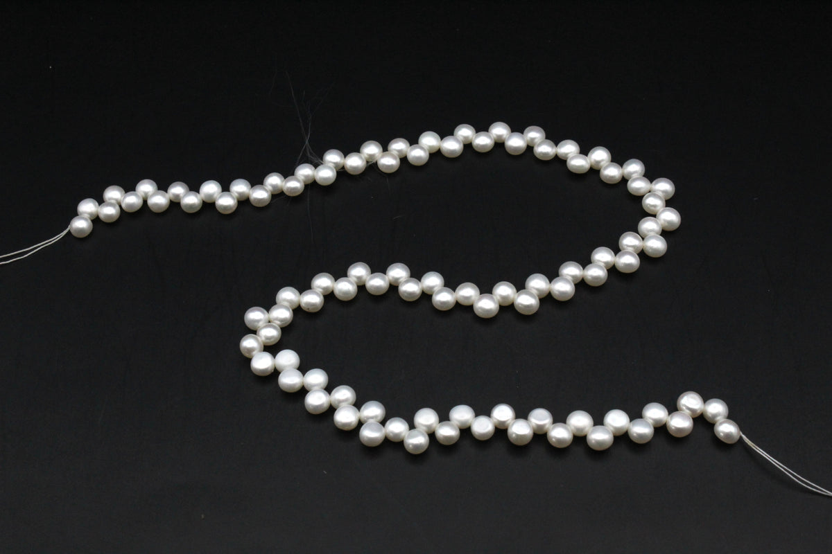 Fresh Water White Pearl Coin 5 - 6 mm Zig Zag Model