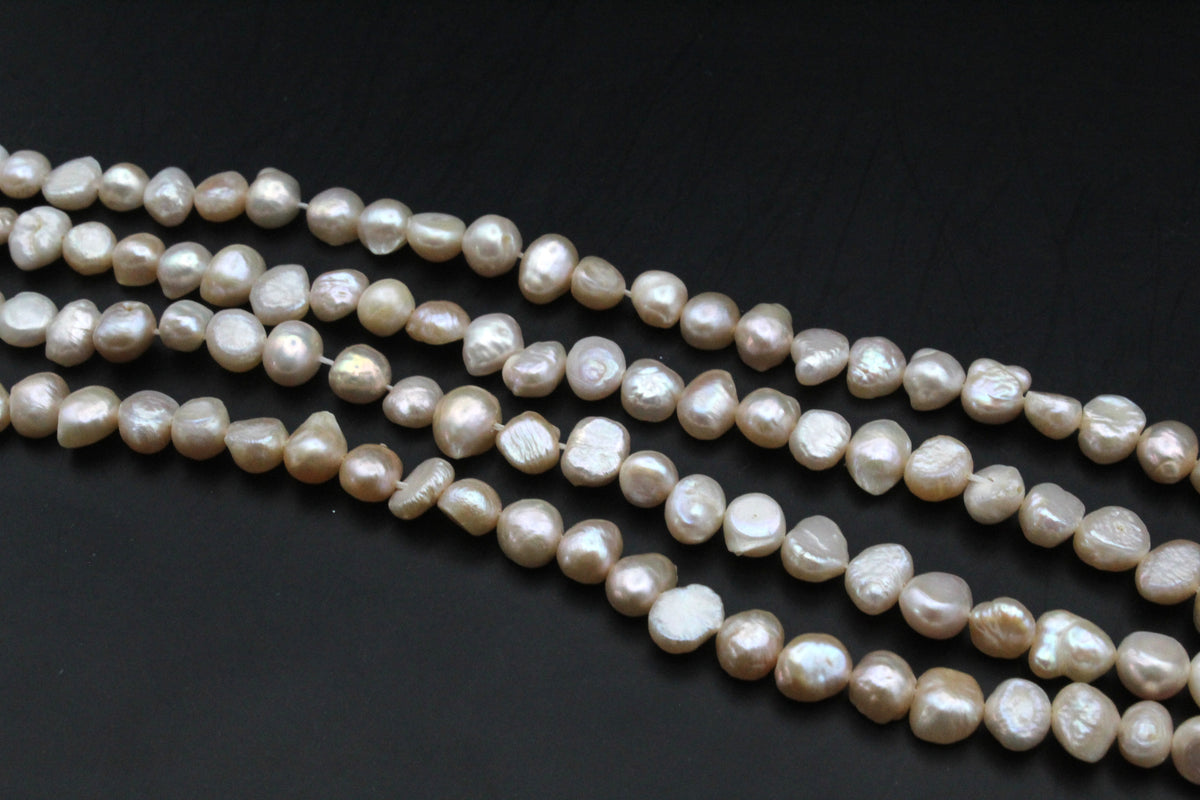 Fresh Water Peach Pearl Round Barok Half Cut