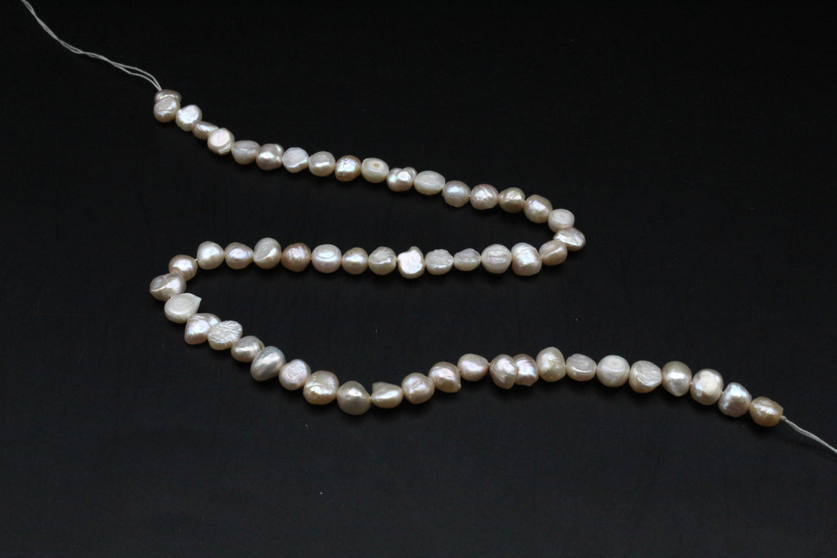 Fresh Water Peach Pearl Round Barok Half Cut