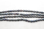 Fresh Water Grey Metalic Pearl Oval 8 x 16 mm