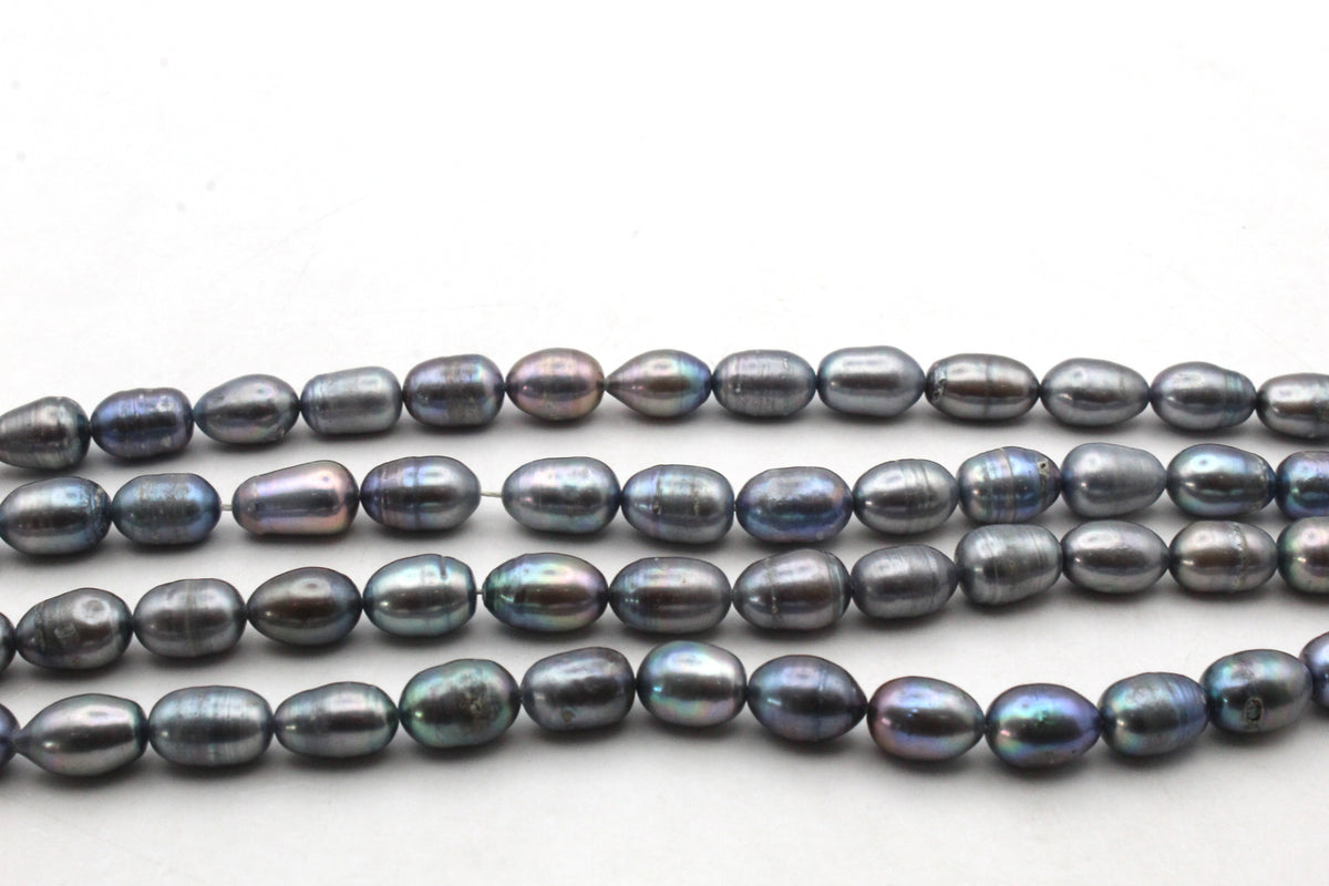 Fresh Water Grey Metalic Pearl Oval 8 x 16 mm