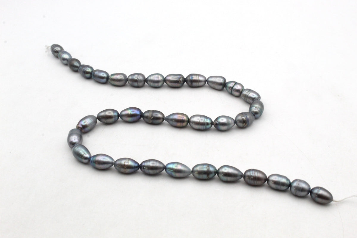 Fresh Water Grey Metalic Pearl Oval 8 x 16 mm