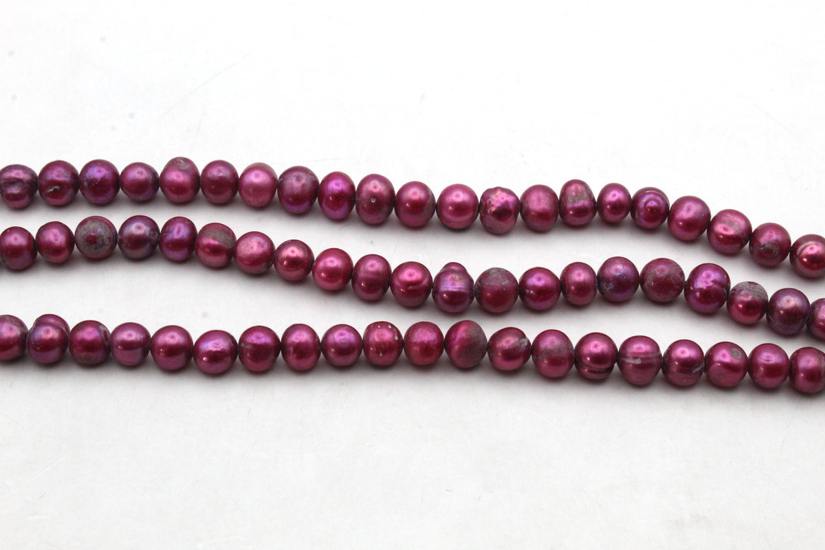 Fresh Water Dark Red Pearl Round 8 mm