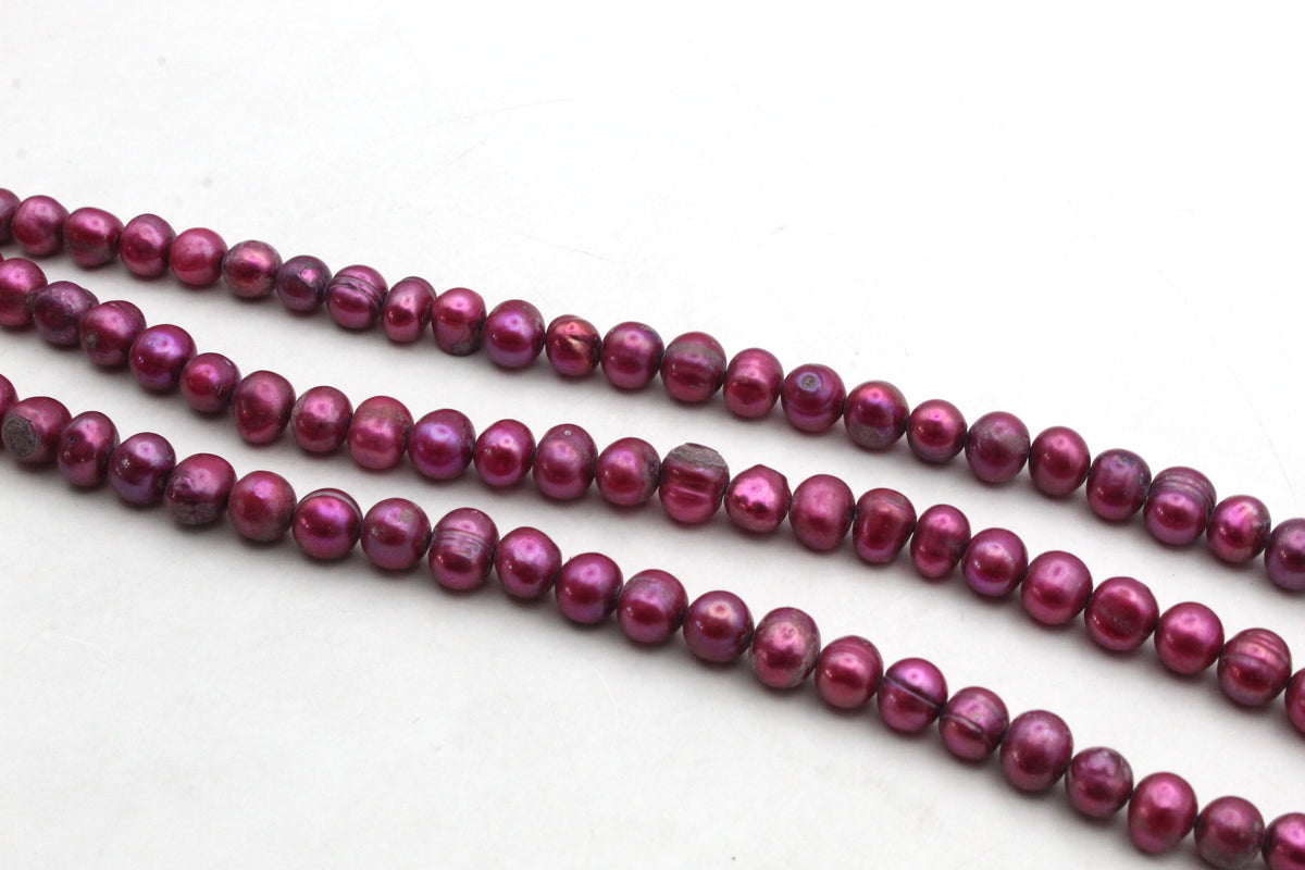 Fresh Water Dark Red Pearl Round 8 mm