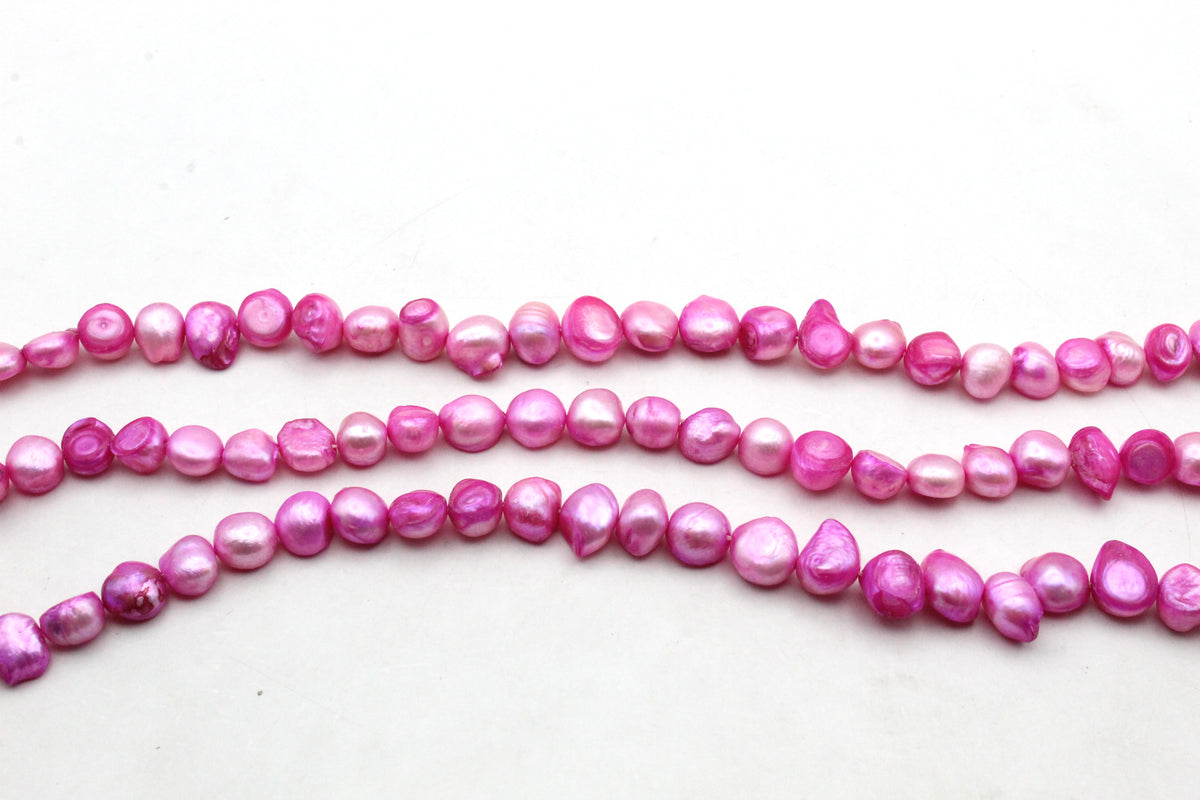 Fresh Water Dark Pink Pearl Round Half Cut