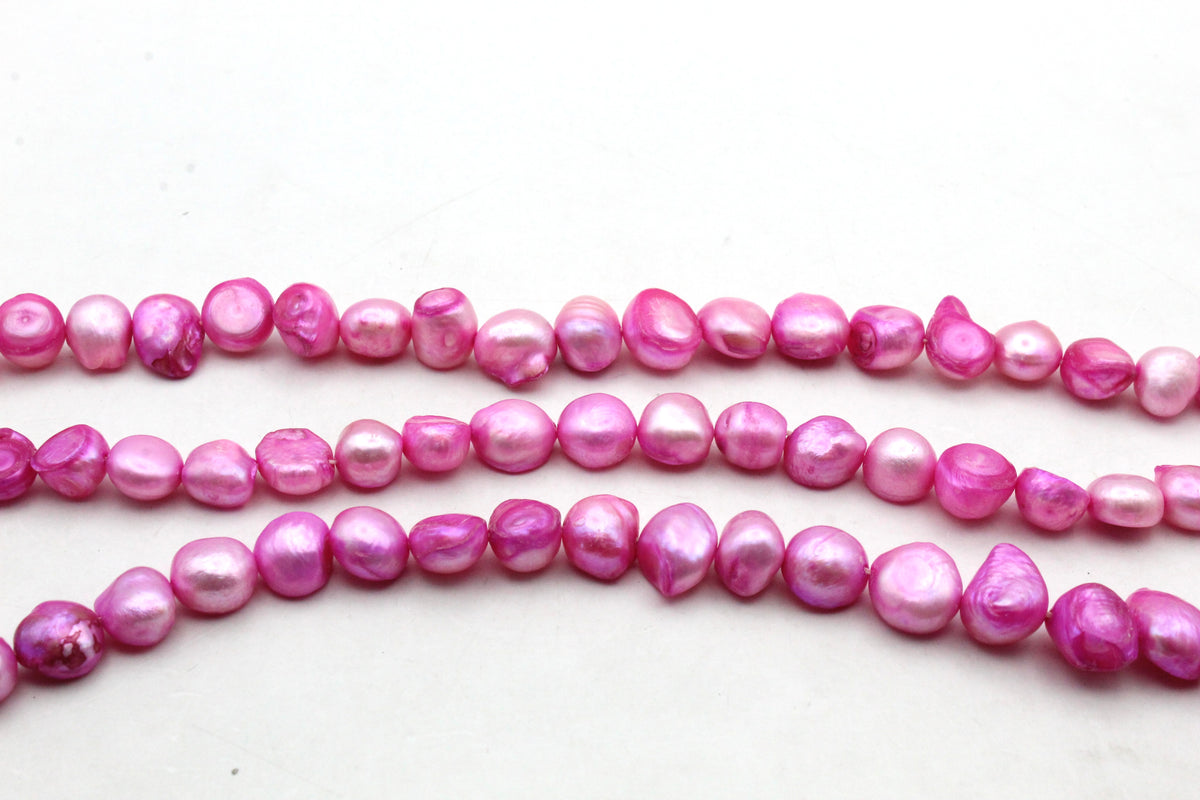 Fresh Water Dark Pink Pearl Round Half Cut