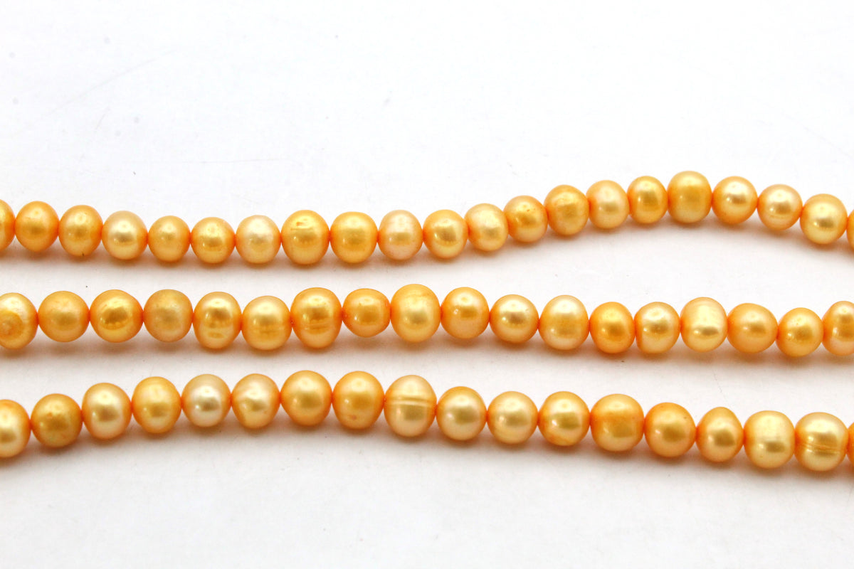 Fresh Water Gold Pearl Round 6 mm