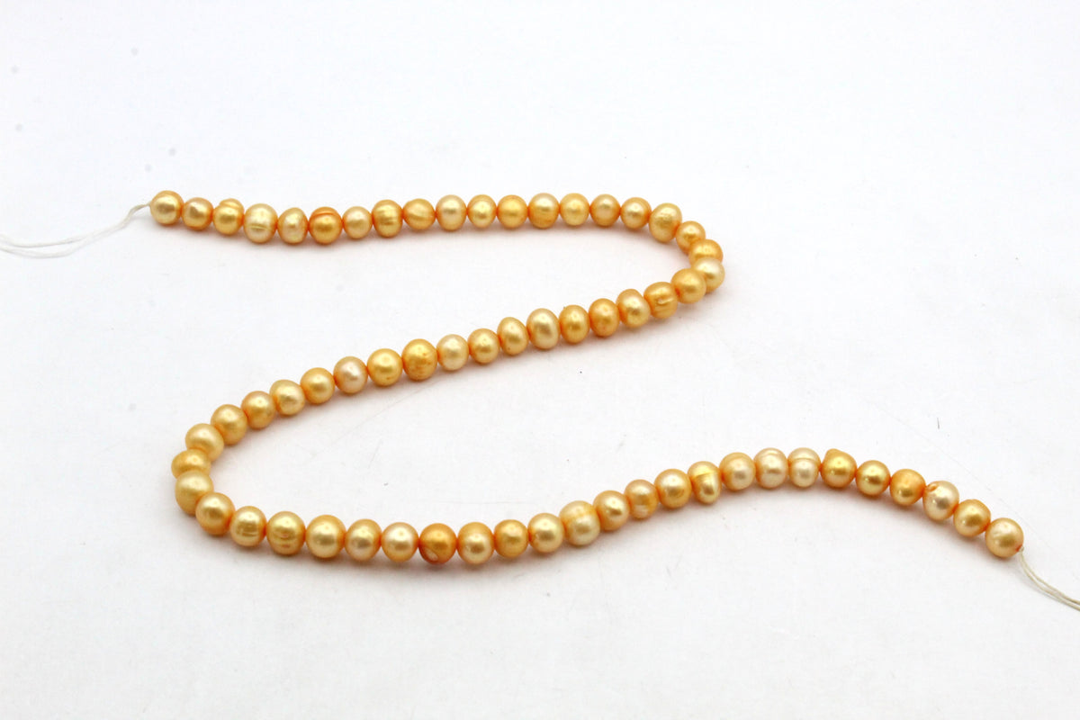 Fresh Water Gold Pearl Round 6 mm