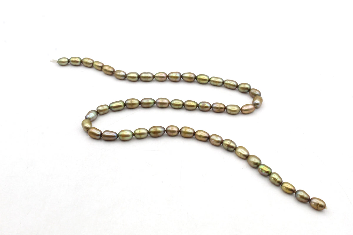 Fresh Water Green Gold Pearl Rice 5 x 8 mm