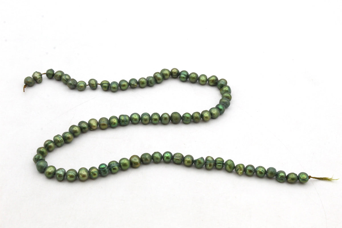 Fresh Water Green Pearl Round 6 mm