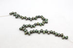 Fresh Water Green Pearl Drop Side Hole Zig Zag Model
