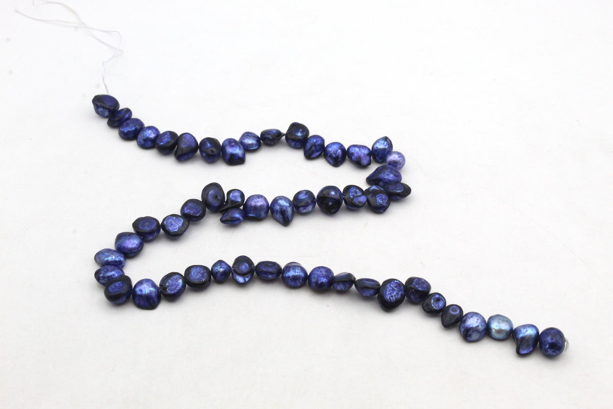 Fresh Water Dark Blue Pearl Round Half Cut