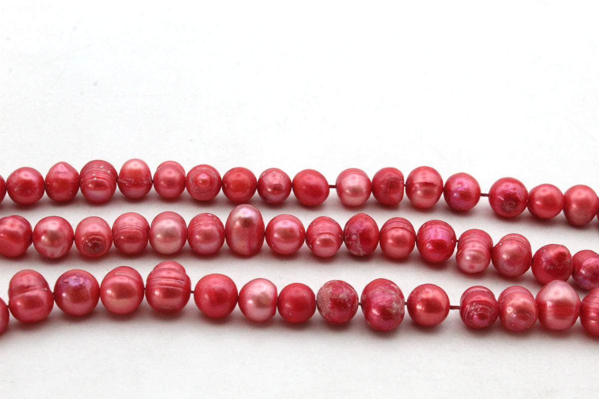 Fresh Water Red Pearl Round 6 mm