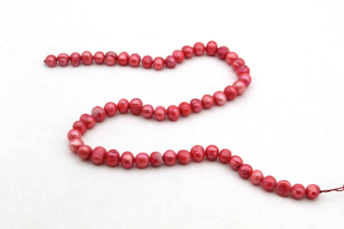 Fresh Water Red Pearl Round 6 mm