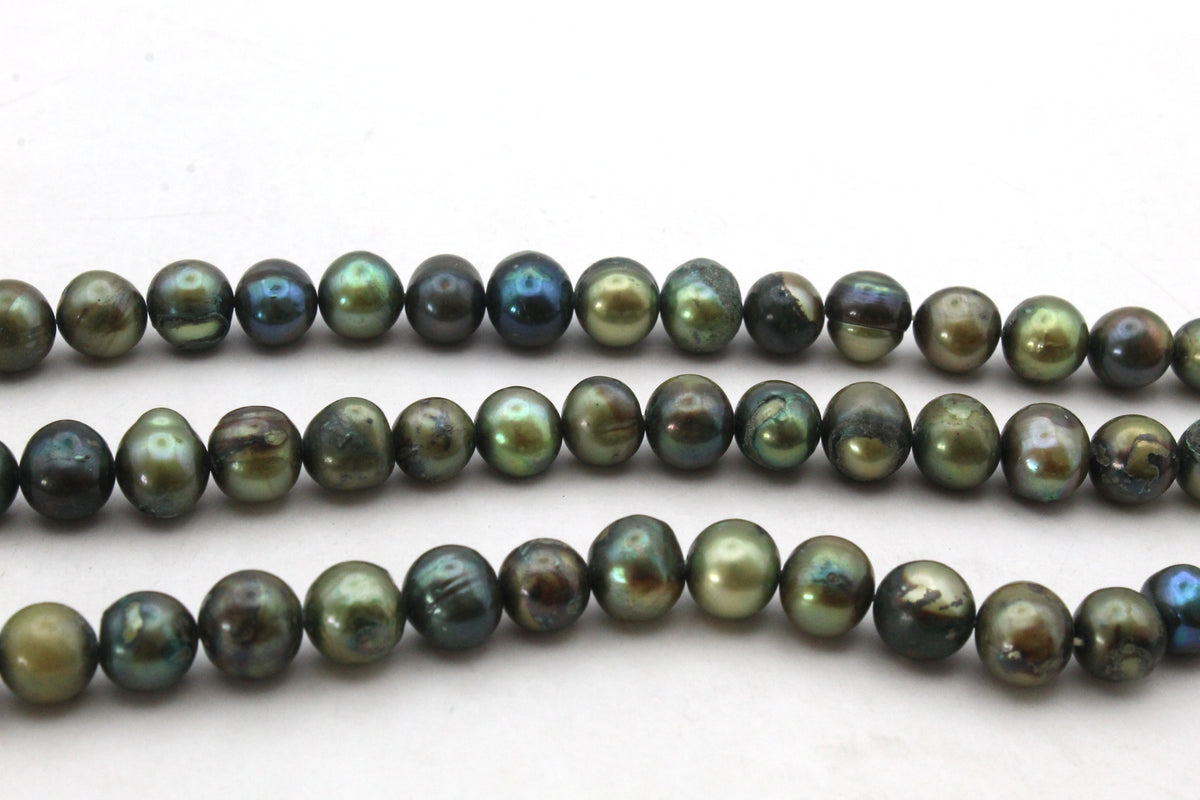 Fresh Water Green Pearl Round 8 mm
