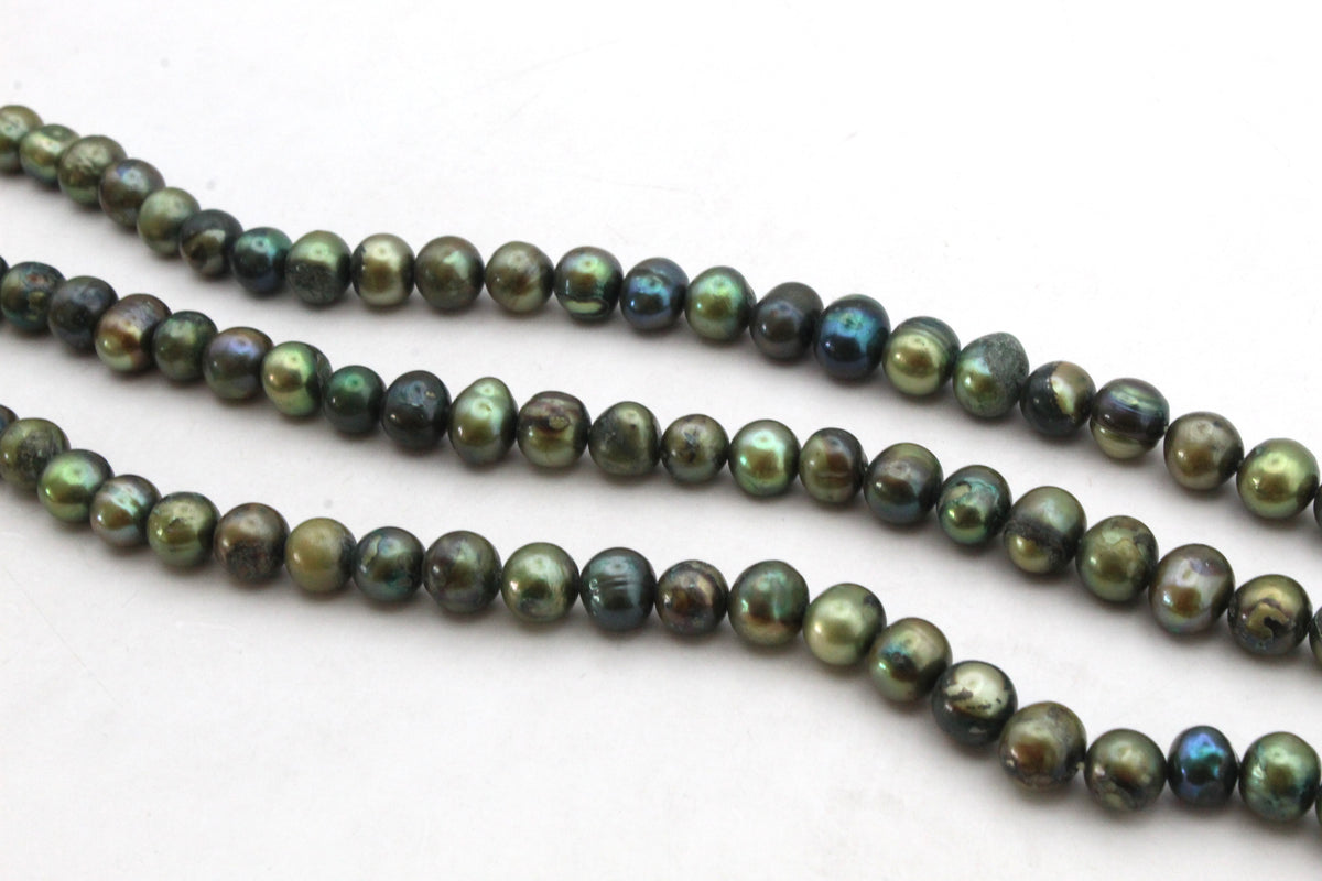 Fresh Water Green Pearl Round 8 mm