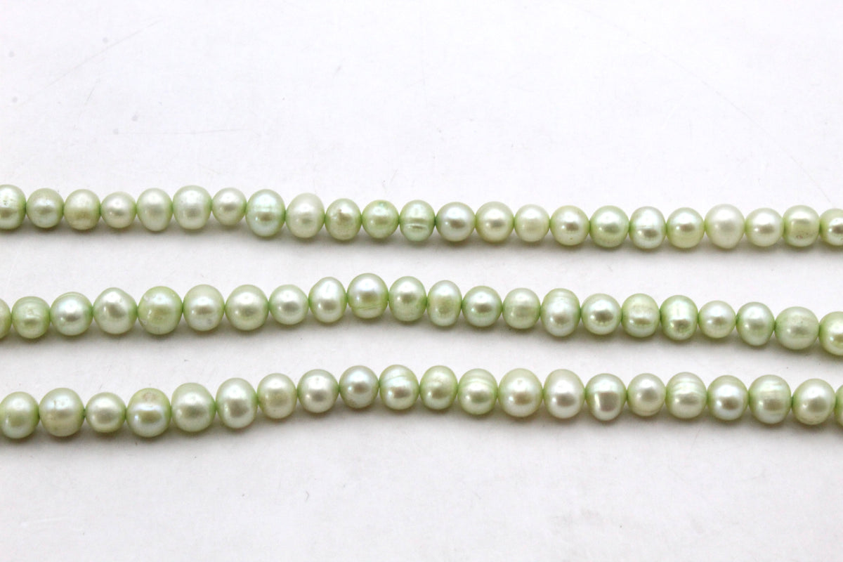 Fresh Water Light Green Potato Pearl 6 - 7 mm
