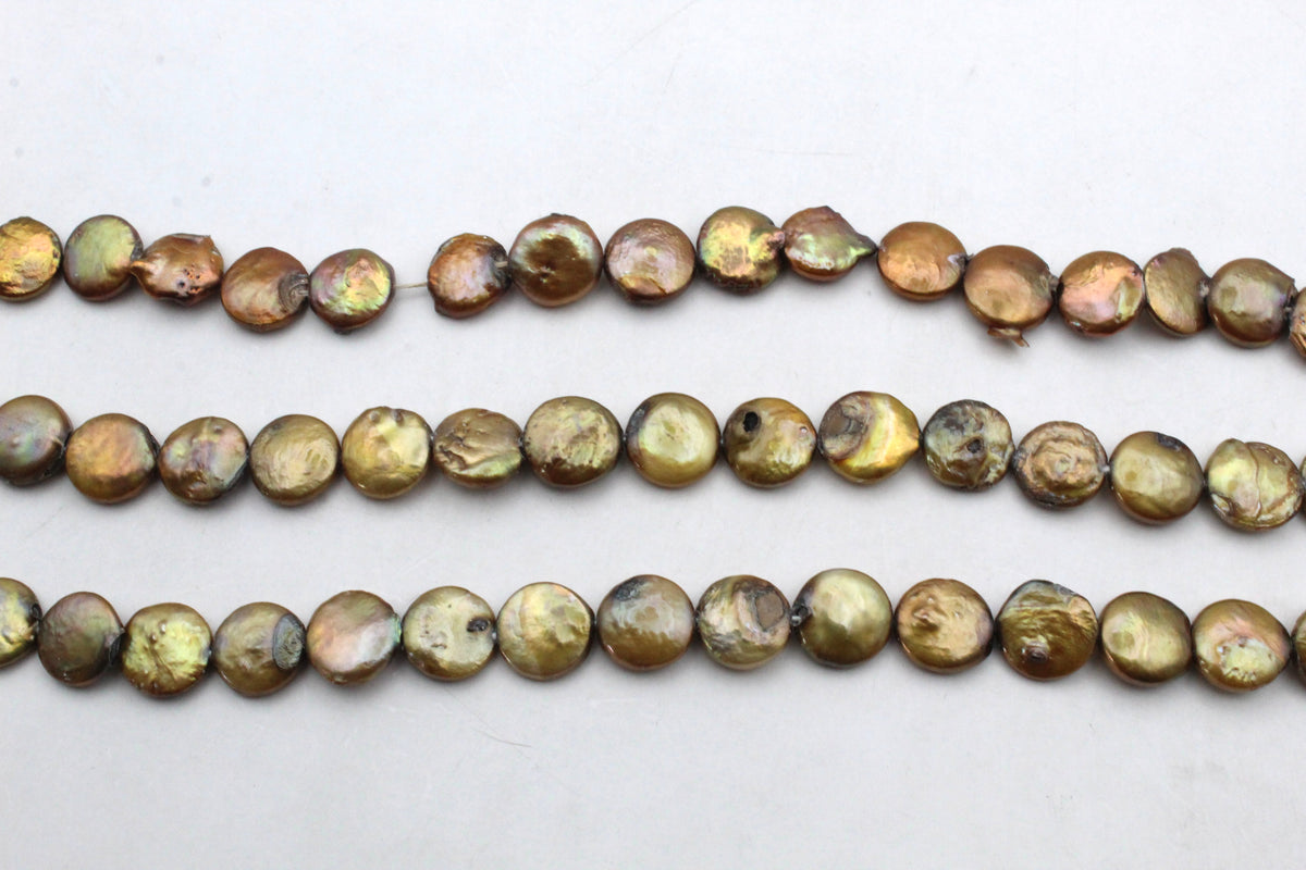 Fresh Water Gold Pearl Coin 13 mm