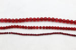 Red Jade ( Dyed ) Round Faceted Gemstone Beads 16" Strand