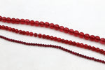 Red Jade ( Dyed ) Round Faceted Gemstone Beads 16" Strand