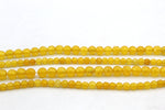 Yellow Jade ( Dyed ) Round Faceted Gemstone Beads 16" Strand