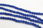 Blue Jade ( Dyed ) Round Smooth Gemstone Beads 16" Strand
