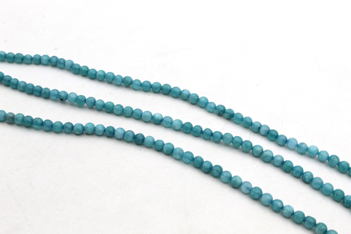 Turquoise Dyed Round Smooth Gemsstone Beads 16" Strand