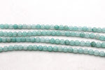 Sky Blue Jade ( Dyed ) Round Faceted Gemstone Beads 16" Strand
