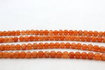 Orange Jade ( Dyed ) Round Faceted Gemstone Beads 16" Strand