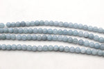Ash Grey Jade ( Dyed ) Round Smooth Gemstone Bead 16" Strand