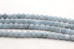 Ash Grey Jade ( Dyed ) Round Smooth Gemstone Bead 16" Strand