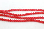 Red Jade ( Dyed ) Round Smooth Gemstone Beads 16" Strand