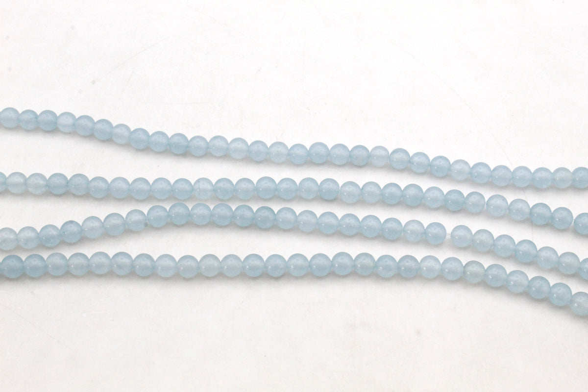 Blue SkyJade ( Dyed ) Round Smooth Gemstone Beads 16" Strand