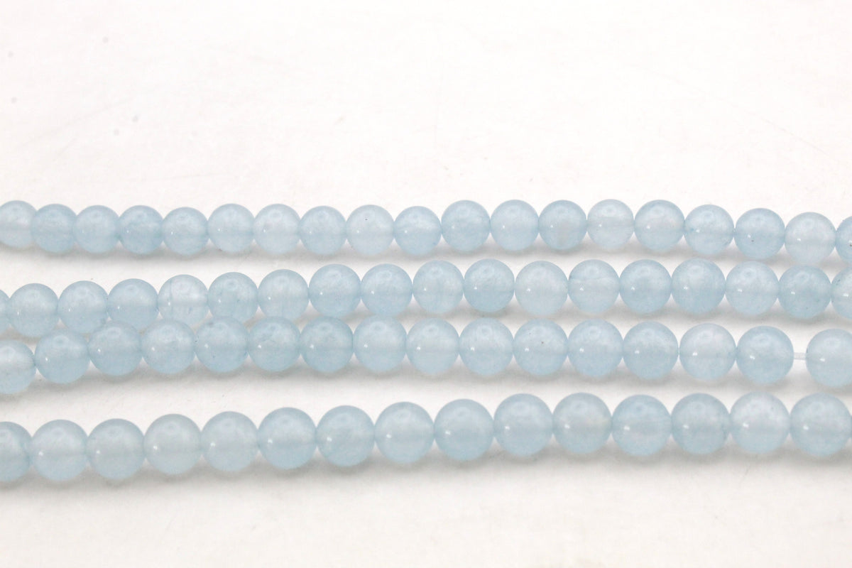 Blue SkyJade ( Dyed ) Round Smooth Gemstone Beads 16" Strand