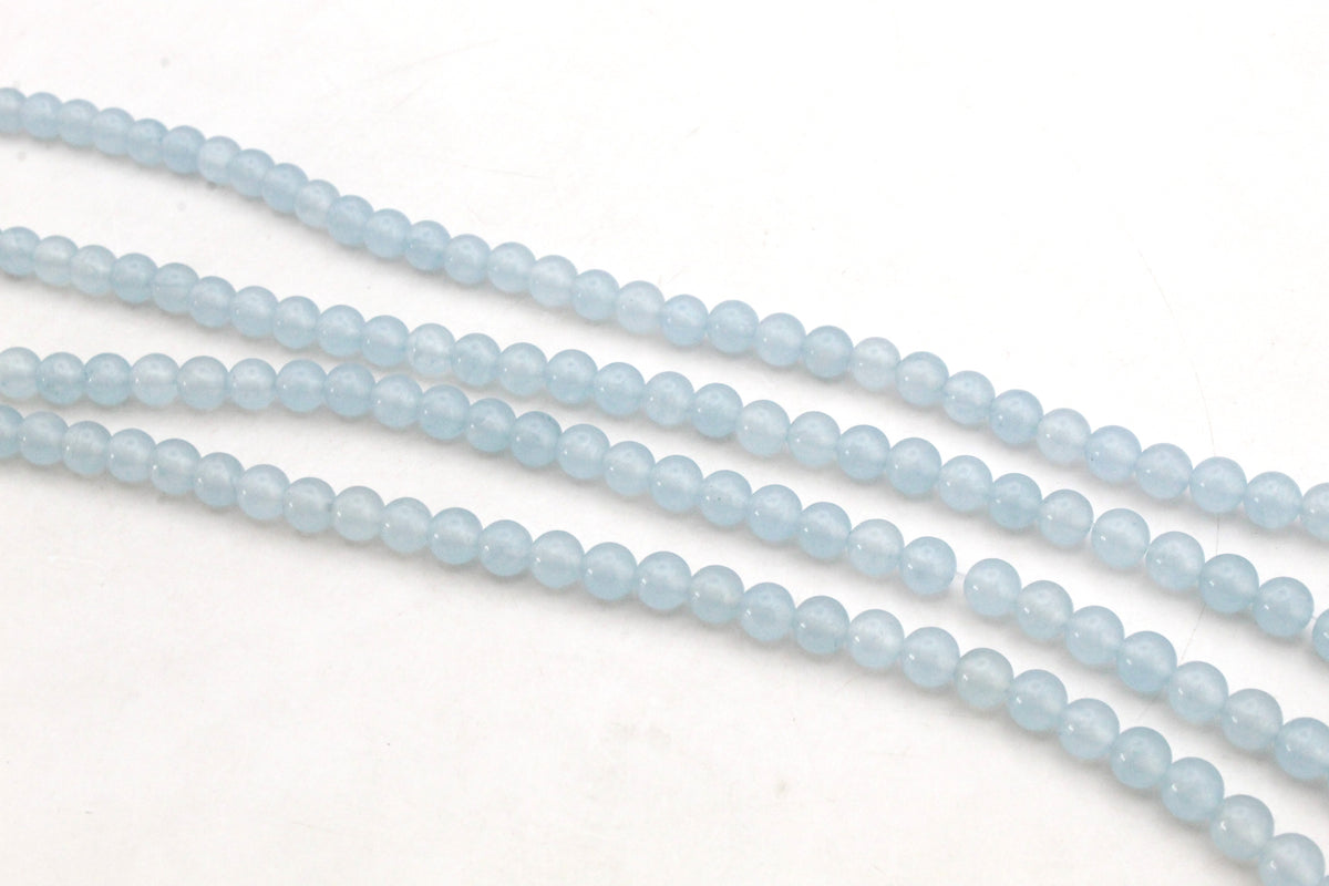 Blue SkyJade ( Dyed ) Round Smooth Gemstone Beads 16" Strand