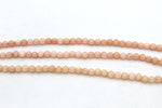 Peach Jade ( Dyed ) Round Faceted Gemstone Beads 16" Strand
