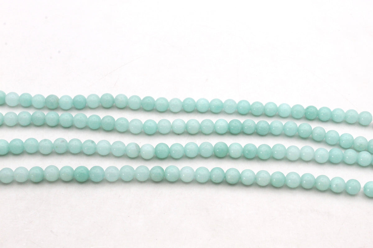 Tosca Jade ( Dyed ) Round Smooth Gemstone Beads 16" Strand