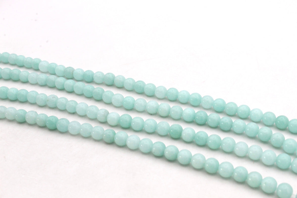 Tosca Jade ( Dyed ) Round Smooth Gemstone Beads 16" Strand