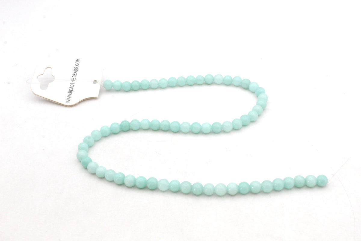 Tosca Jade ( Dyed ) Round Smooth Gemstone Beads 16" Strand