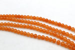 Orange Jade ( Dyed ) Round Smooth Gemstone Beads 16" Strand
