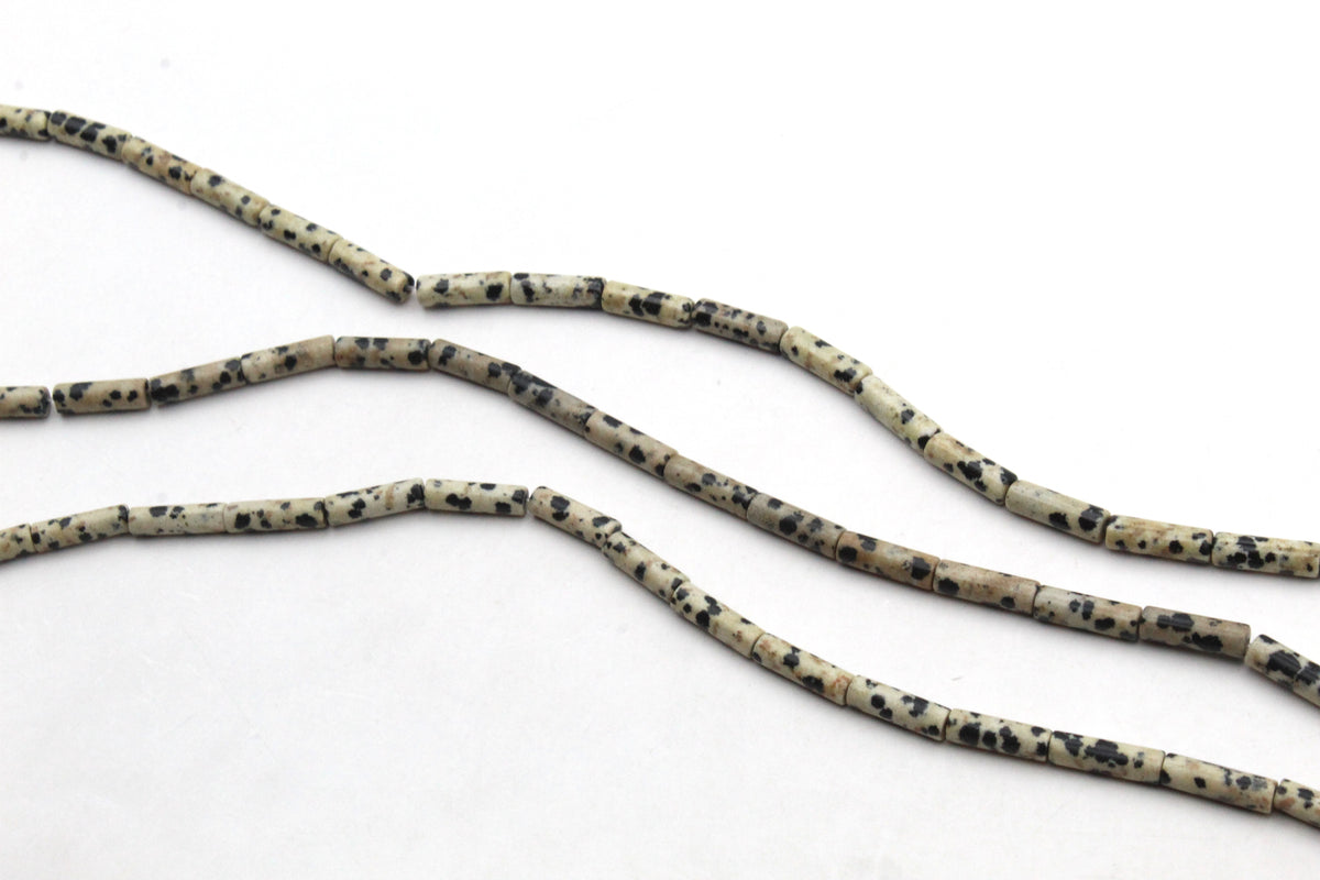 Dalmantian Bamboo 4 x 13 mm Gemstone Beads 16" Strand