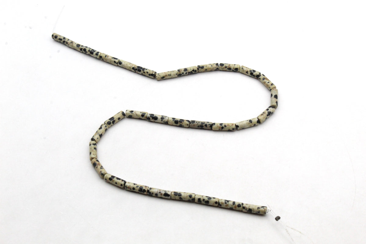 Dalmantian Bamboo 4 x 13 mm Gemstone Beads 16" Strand