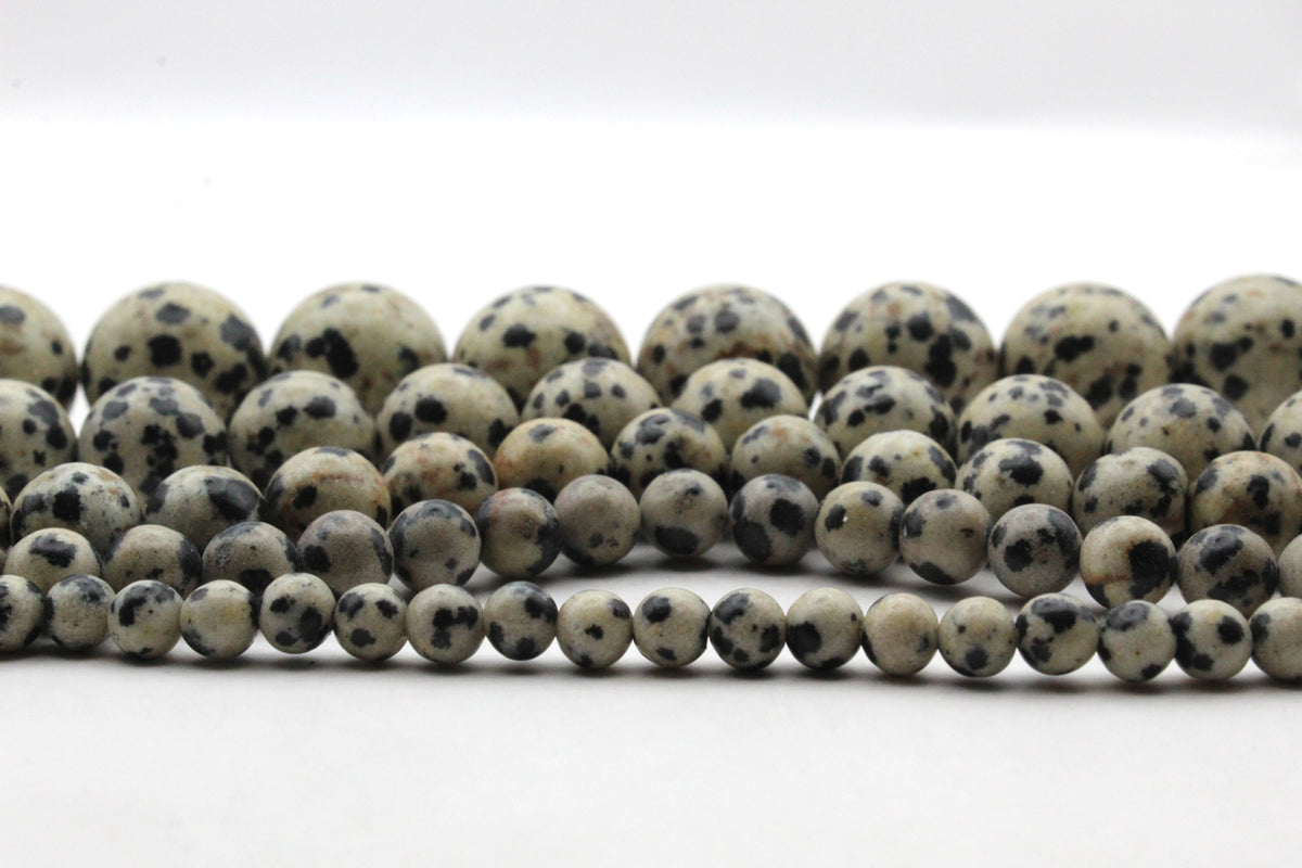 Dalmantian Jasper Round Gemstone 16" Strand