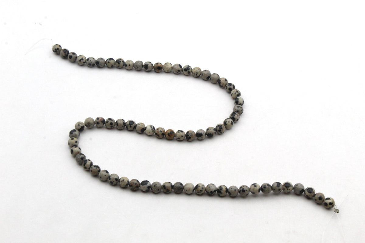 Dalmantian Jasper Round Gemstone 16" Strand