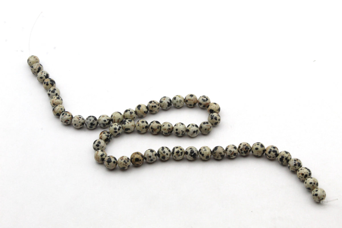 Dalmantian Jasper Round Gemstone 16" Strand