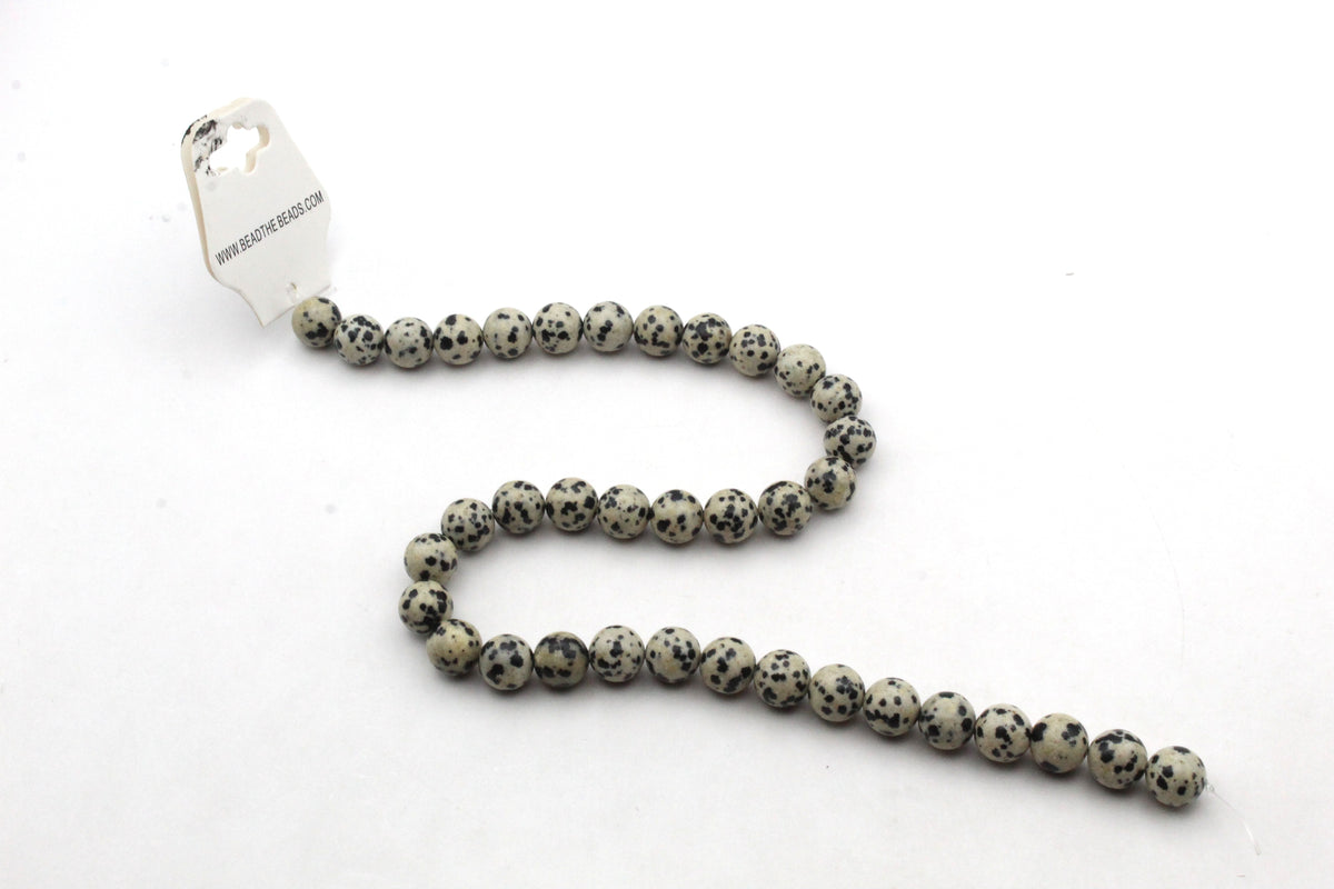 Dalmantian Jasper Round Gemstone 16" Strand