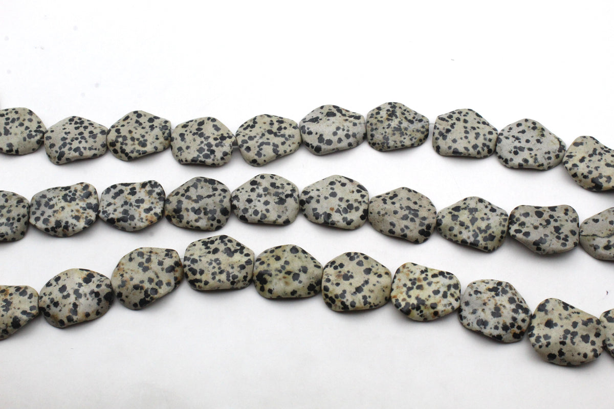 Dalmantian Jasper Lotus 26 x 31 mm Gemstone Beads 16" Strand