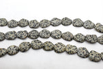 Dalmantian Jasper Lotus 26 x 31 mm Gemstone Beads 16" Strand