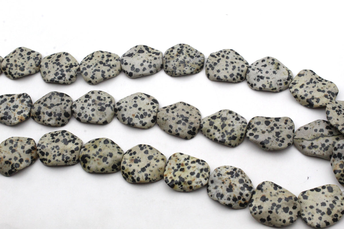 Dalmantian Jasper Lotus 26 x 31 mm Gemstone Beads 16" Strand