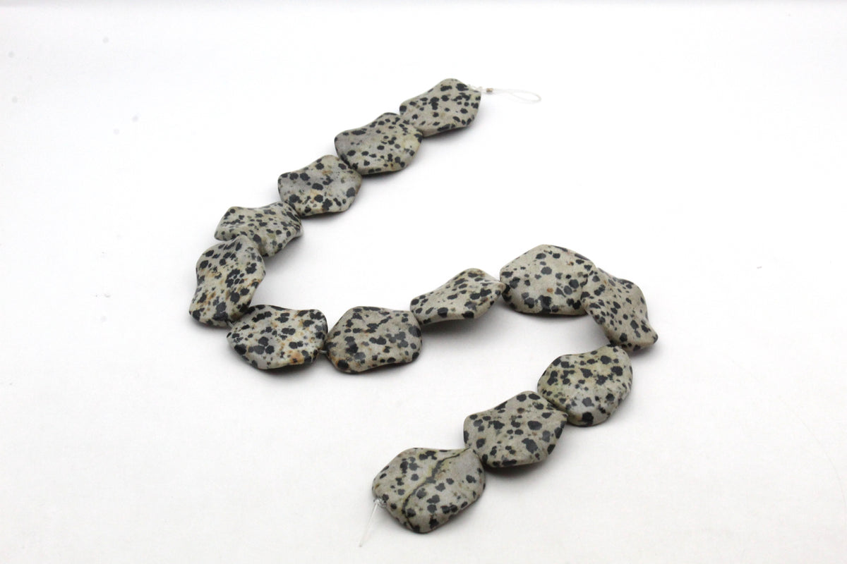 Dalmantian Jasper Lotus 26 x 31 mm Gemstone Beads 16" Strand